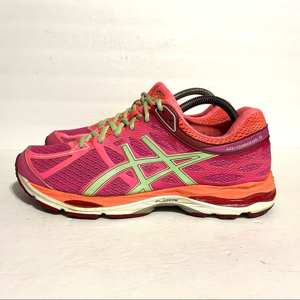 ASICS Gel-Cumulus 17 Women's Size 10 Pink Green Orange Running Shoes T5D8N